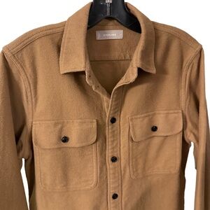 Everlane Womens Shirt / Jacket Tan Button Up Pockets, Long Sleeve Cotton Sz S